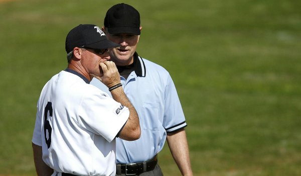 Umpire talking